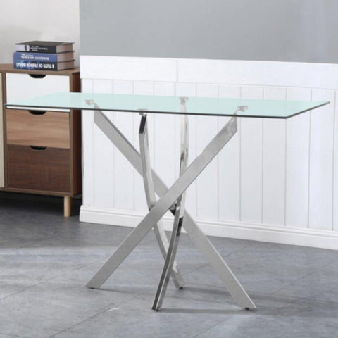 Leonardo Console Table-Glass / Chrome | 812700600013