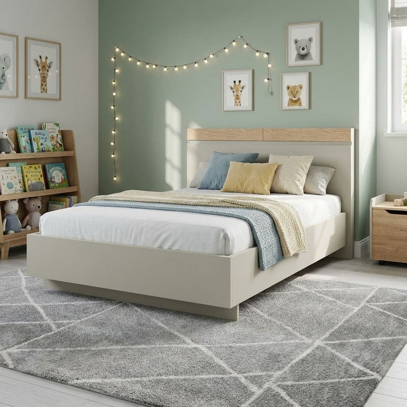 DANUBE | Bellano 120x200 Young Bed With Headboard Storage Beige | 813300100176