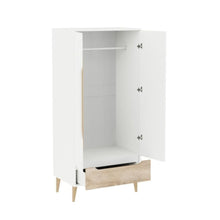 DANUBE | Aurora 2 Door Wardrobe W/Drawer - White / Natural | 813300300023