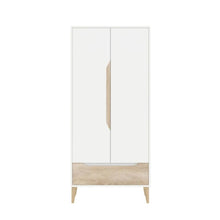 DANUBE | Aurora 2 Door Wardrobe W/Drawer - White / Natural | 813300300023