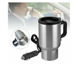 Portable Stainless Steel 12 Volt Car Travel Water and Coffee Maker Mug With Handle, 414ml/14OZ, C70 | JPO6469