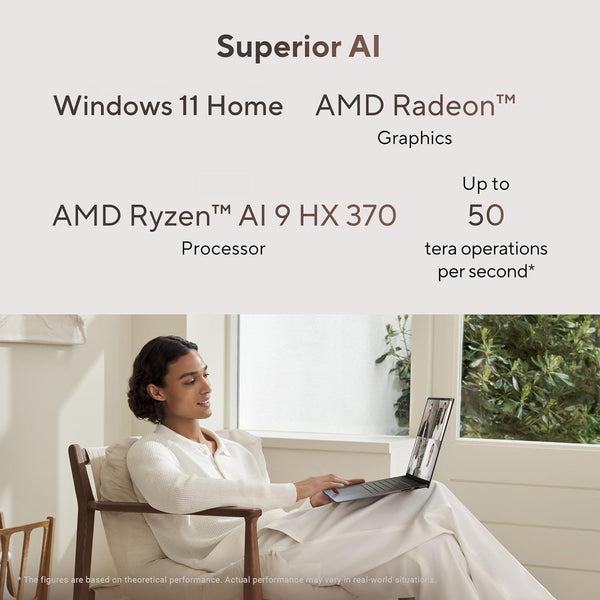 ASUS | Zenbook S 16 OLED AI Laptop 16inch 3K AMD Ryzen AI R9 HX370 32GB RAM 2TB SSD UM5606WA-RK233W | MASITNUM50614