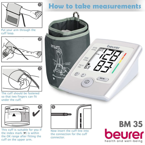 BEURER | Upper Arm Blood Pressure Monitor With Risk Indicator | BM 35