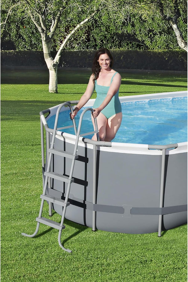 BESTWAY | Power Steel Oval Pool With Flowclear Filter Pump  18ftx9ftx48inch | BES115TOY01849