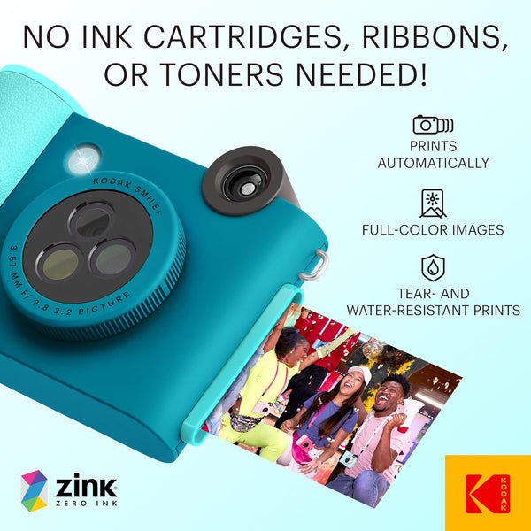 KODAK  | Wireless Digital Smile Plus Instant Print Camera Blue