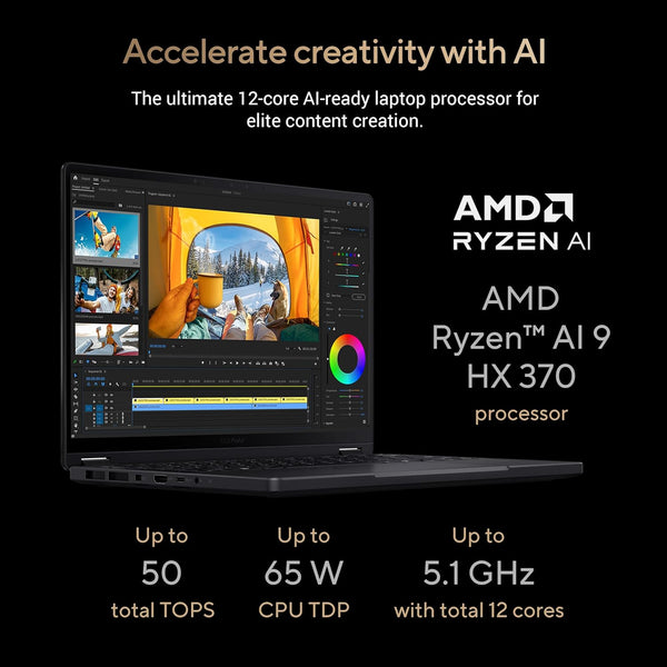 ASUS | ProArt PX13 OLED AI Laptop 13.3Inch 3K Touch OLED 8GB DDR6 32GB RAM 2TB SSD HN7306WI-OLED12C32W | MASITNGA40301