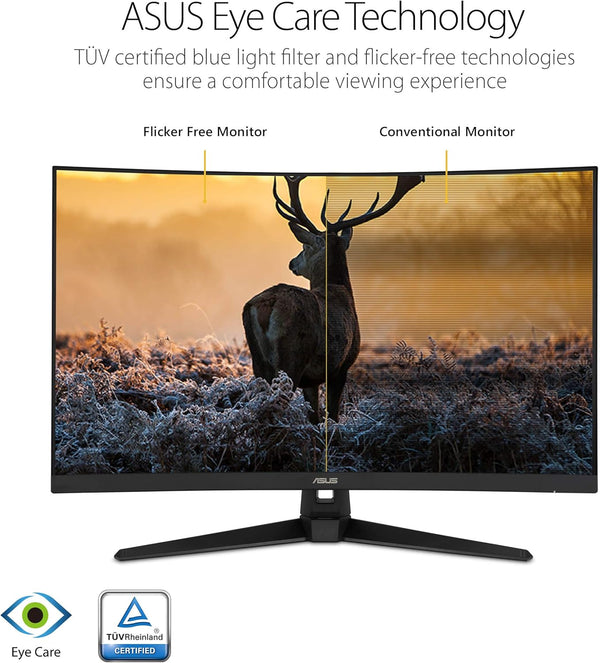 ASUS | TUF Gaming Monitor 32inch Curved  Full HD 1920x1080 Extreme Low Motion Blur VG328H1B | MASITMVG32899