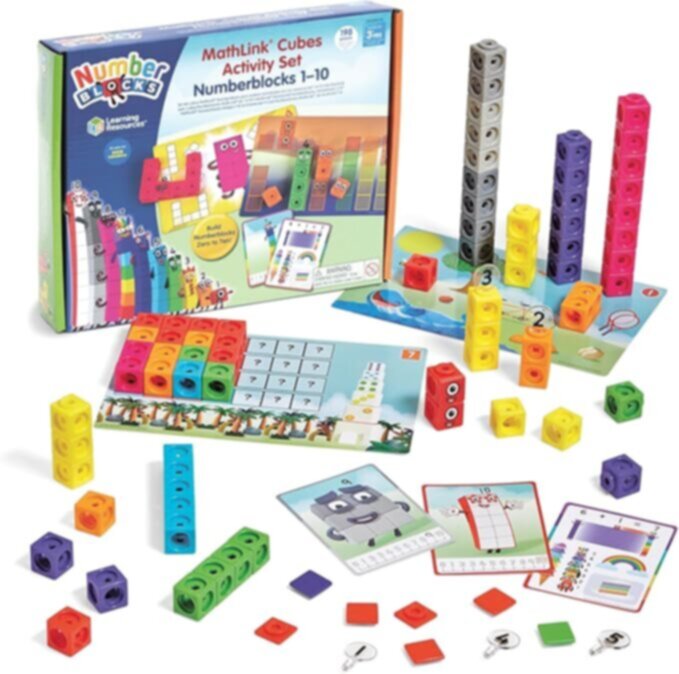 LEARNING RESOURCES UK| Mathlink Cubes Numberblocks 1-10 Activity Set (3+ Years) | LSP0949-UK