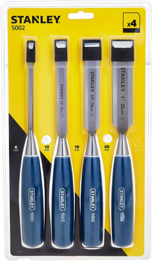 STANLEY | 25mm 5002 Series Wood Chiesel Set 4Pc [6/12/18/25] | 0-16-129