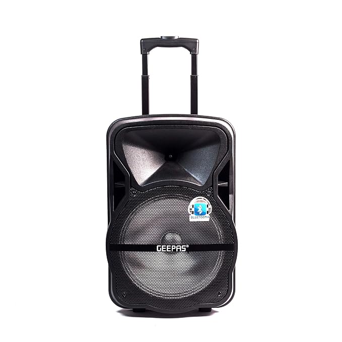 GEEPAS | Portable & Rechargeable Professional Speaker With Blue tooth & TWS Function  Black | GMS8568