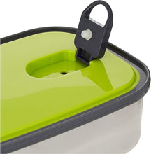 ROYALFORD | Rectangle Stainless Steel Tiffin Box 680ML Green-Portable Food Storage Container, Clip | RF7014