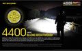 NITECORE | Future Oriented 21700 Intelligent Tactical Flashlight 4400 Lumens | I400r