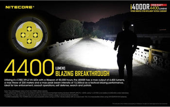 NITECORE | Future Oriented 21700 Intelligent Tactical Flashlight 4400 Lumens | I400r