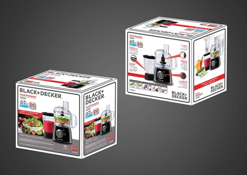BLACK + DECKER | Food Processor with Blender Jar 400W | FX400B-B5