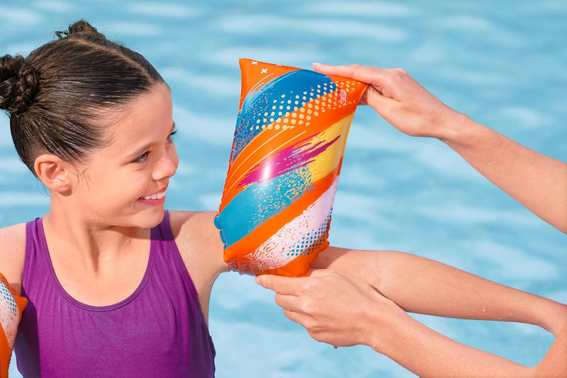 BESTWAY | Swim Safe ABC Colorify ToughLite Kids Inflatable Armband Floaties 12x6 30cmx15cm | BES115TOY01819