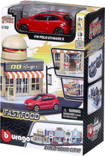 BBURAGO | 1:43 Street Fire City Fast Food Incl 1 Car B18-31504 | 47531504