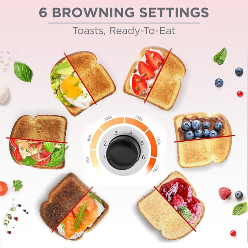 BLACK + DECKER | 4-Slice Toaster 2100W Double-Side Heating, 6- Browning settings, Defrost | ET444-B5