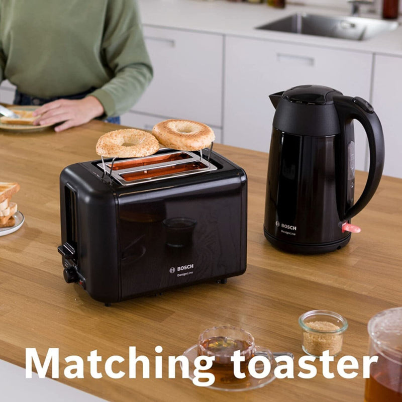 BOSCH | DesignLine 1.7Ltr Kettle Stainless Steel Black | TWK3P423GB