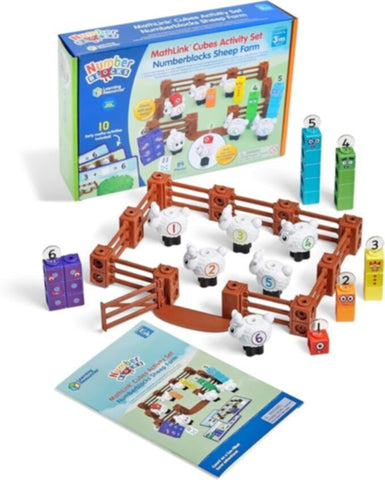 LEARNING RESOURCES UK| Mathlink Cubes Numberblocks Sheep Farm Activity Set | HM96093-UK
