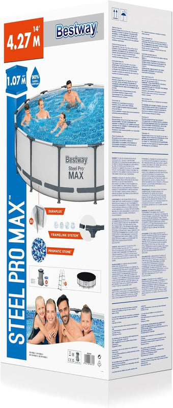 BESTWAY | Steel Pro Max Round Above Ground Pool Set 14x42-4.27mx1.07m | BES115TOY01850