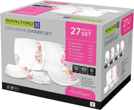 ROYALFORD | 27Pcs Opal Ware Square Dinner Set | RF9756