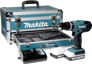 MAKITA | 18V Lithium-Ion G-series 13mm Cordless Percussion Driver Drill with 70pcs Accessory Set in Aluminium Case | HP488DAEX2