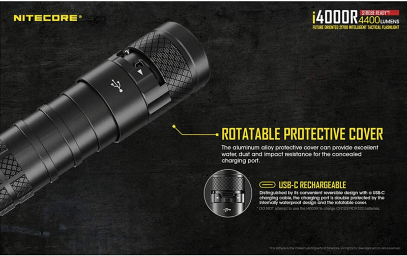 NITECORE | Future Oriented 21700 Intelligent Tactical Flashlight 4400 Lumens | I400r