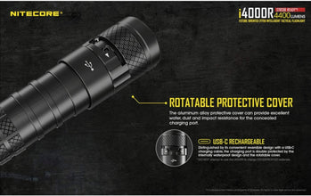 NITECORE | Future Oriented 21700 Intelligent Tactical Flashlight 4400 Lumens | I400r