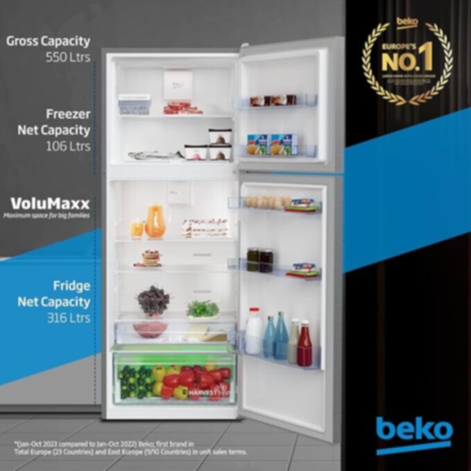 BEKO | Fridge Freezer 550 Ltrs | RDNT550XS