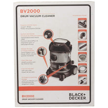 BLACK + DECKER | Drum Vacuum Cleaner 20Ltr 2000W | BV2000-B5