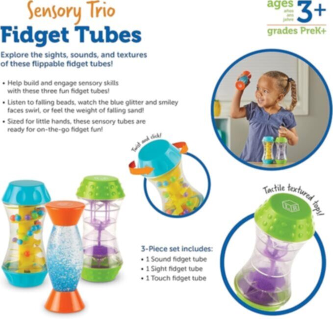 LEARNING RESOURCES UK| Sensory Trio Fidget Tubes | LER5566