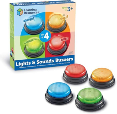 LEARNING RESOURCES UK| Lights And Sounds Buzzers (Set Of 4) (3+ Years) | LER3776