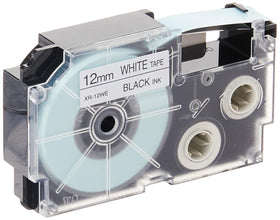 CASIO | Label Printer Tape Black and White 12mm | XR-12WE1-W-DJ1