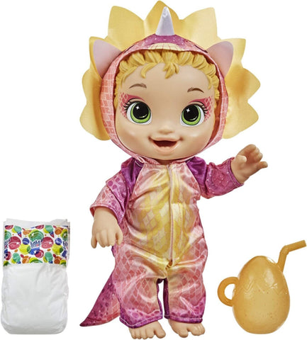 HASBRO | Baby Alive Triceratops Dress Up Dino Doll Blonde Hair Toy | HSO106TOY00980