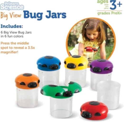 LEARNING RESOURCES UK| Jumbo Bug Jars (Box Of 6) | LER2781