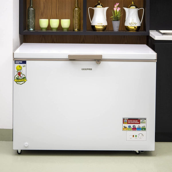 GEEPAS | Chest Freezer 410Ltr 180W White | GCF4106WAH