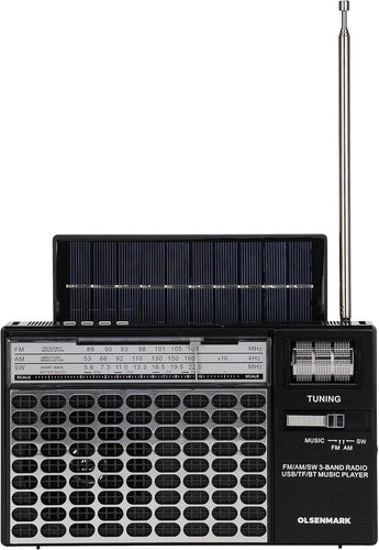 OLSENMARK | Rechargeable 3 Band Radio With USB FM Bluetooth TF And MP3 | OMR1276