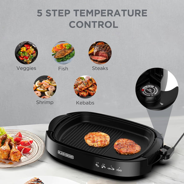 BLACK+DECKER | Electric Health Grill 1500W | GH1500-B5