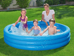 BESTWAY | Inflatable Swimming Pool 6 Feet Kids Play 3-Ring Pool 72x13 Easy to Store Indoor and Outdoor  Above 2 to 12 Years Kids | BES115TOY01784