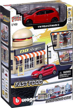 BBURAGO | 1:43 Street Fire City Fast Food Incl 1 Car B18-31504 | 47531504
