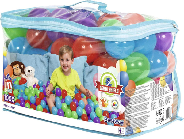 BESTWAY | Antimicrobial 100 Play Balls With Germshield 2.5"/6.5cm Inflatable | BES115TOY00056