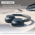 SONY | Wireless Over-Ear Active Noise Cancellation Headphones with Mic Black | WH-CH720N/BLACK