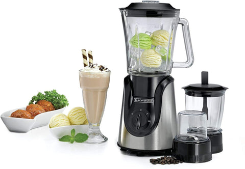 BLACK + DECKER | Glass Blender Black/Silver 600W | Bx600G-B5