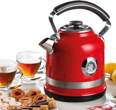 ARIETE | Moderna Cordless Electric Kettle Stainless Steel Body 1.7Ltr Red | 2854