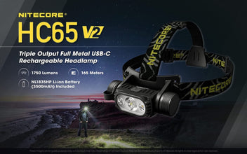 NITECORE | 1750 Lumen USB-C Rechargeable Headlamp with Battery | HC65 V2