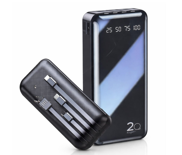 Lisa & Gary PB004 20000mAh Power Bank with Digital Display & 4-in-1 Built-in Cables – Fast Charging Portable Battery Pack | JPO5127