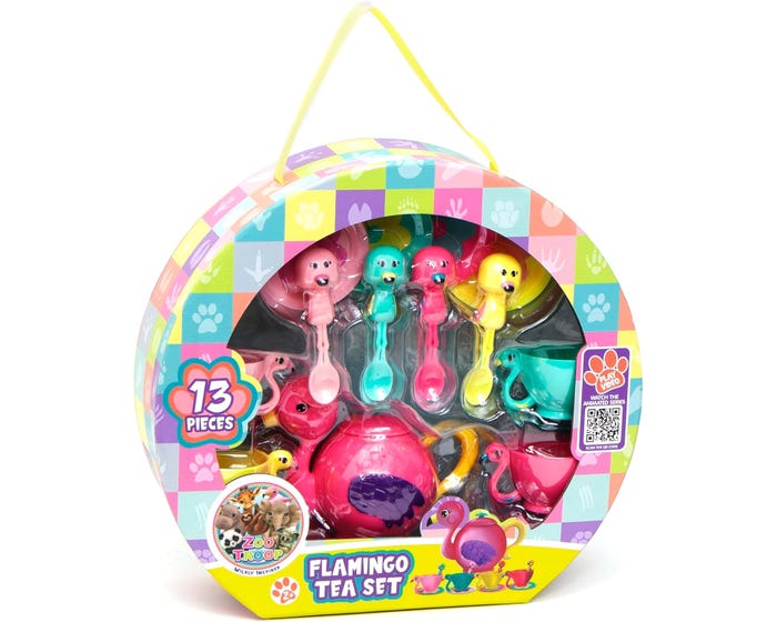ZOOTROOP | Flamingo Tea Set With Lots Of Accessories Gift Box | 59005A