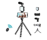 KIT-03LM Vlogging Live Streaming Kit With Microphone Tripod Phone Holder And Fill Light | JPO6543