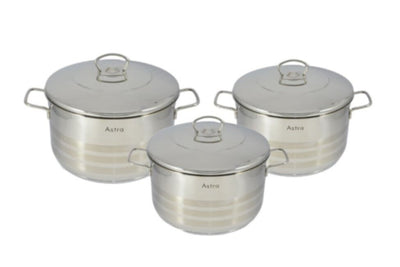 أسترا | طقم أواني طهي 6 قطع (26+28+32 سم) | C-HM120