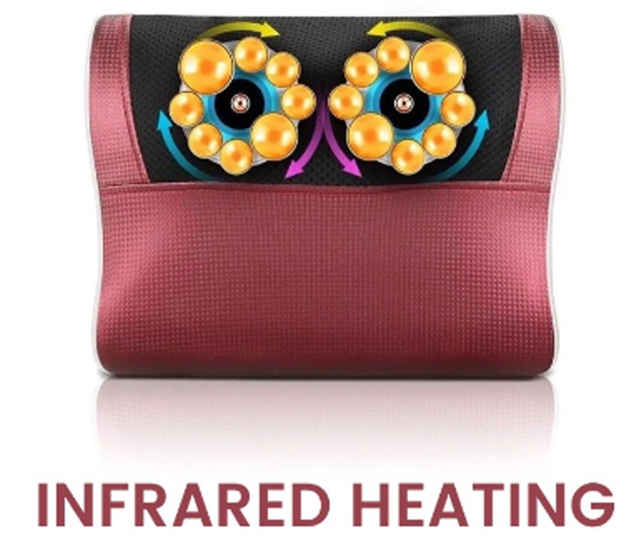 Neck Shoulder Relax Body Massage Cushion 16 Rollers Warm Cervical Back Waist Multi-functional Massager Pillow | JPO6652